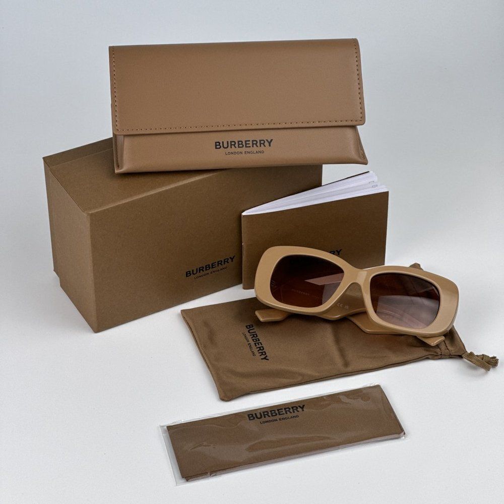 NEW Burberry BE4410 399013 Beige Pink Gradient Brown Square Women Sunglasses - Picture 10 of 10
